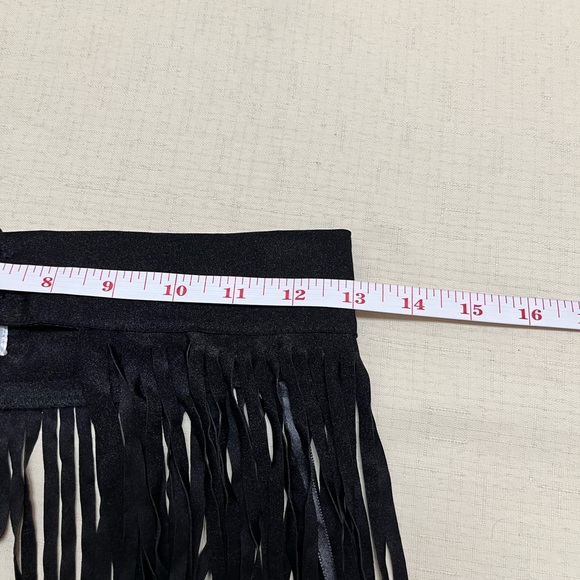 iHeartRaves M black faux leather fringe belt